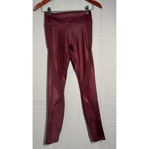 Fabletics Burgundy High Waisted Ribbed‎ Leggings Athleisure Workout Size XS